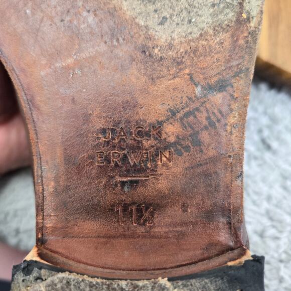 Jack Erwin Brown Leather Business Casual Cap Toe Oxford Dress Shoe Mens 11.5 - Picture 12 of 15